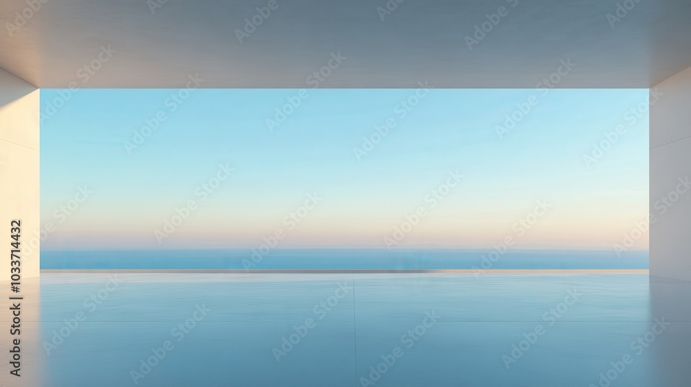 Fototapeta premium A large open space with a view of the ocean