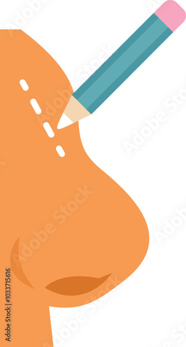 Plastic surgeon drawing correction lines on nose before rhinoplasty