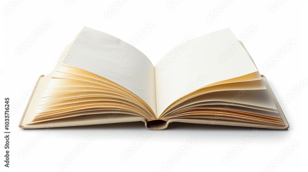 A Blank Open Notebook Isolated on a White Background for Creative Uses in Business and Personal Planning, Perfect for Presentations and Educational Materials A Blank Open Notebook Isolated on a White Background for Creative Uses in Business and Personal Planning, Perfect for Presentations and Educational Materials