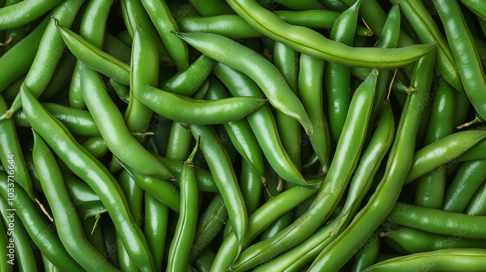 Fresh Green Beans Close-Up with Vibrant Natural Texture Fresh Green Beans Close-Up with Vibrant Natural Texture