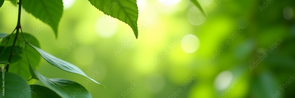 Eco-friendly thank you card background featuring green leaves and soft bokeh, fresh and natural Eco-friendly thank you card background featuring green leaves and soft bokeh, fresh and natural