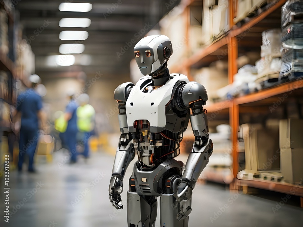 robot worker in the factory