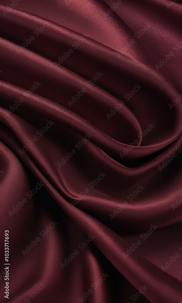 Obraz premium Elegant burgundy silk fabric background with smooth texture for design and textile applications