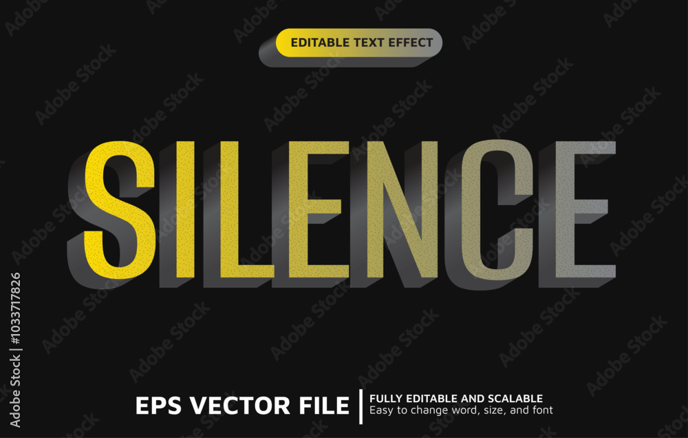 Editable Text Effect with Silence Yellow Style Editable Text Effect with Silence Yellow Style