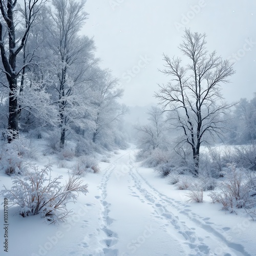 snow covered trees in the park