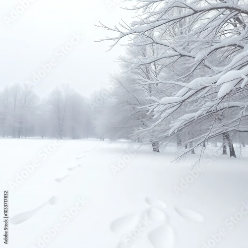 snow covered trees