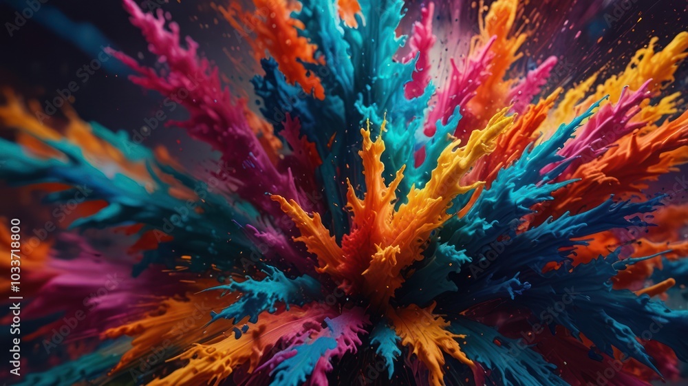 A vibrant explosion of colorful paint, creating a dynamic and abstract background. A vibrant explosion of colorful paint, creating a dynamic and abstract background.