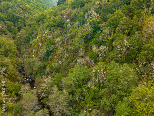 Pasarela Cañon del Rio Mao de Ribeira Sacra en Galicia photo