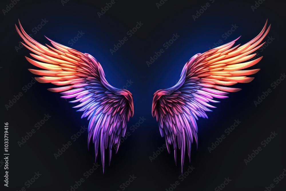 Obraz premium Pattern wing illuminated accessories.