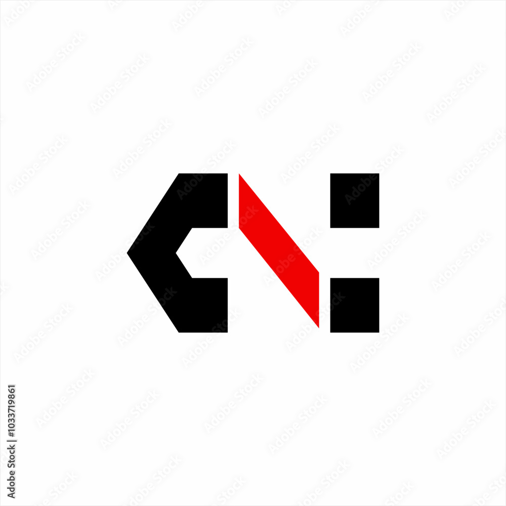 Logo design with unique abstract initials KN or CN. Logo design with unique abstract initials KN or CN.