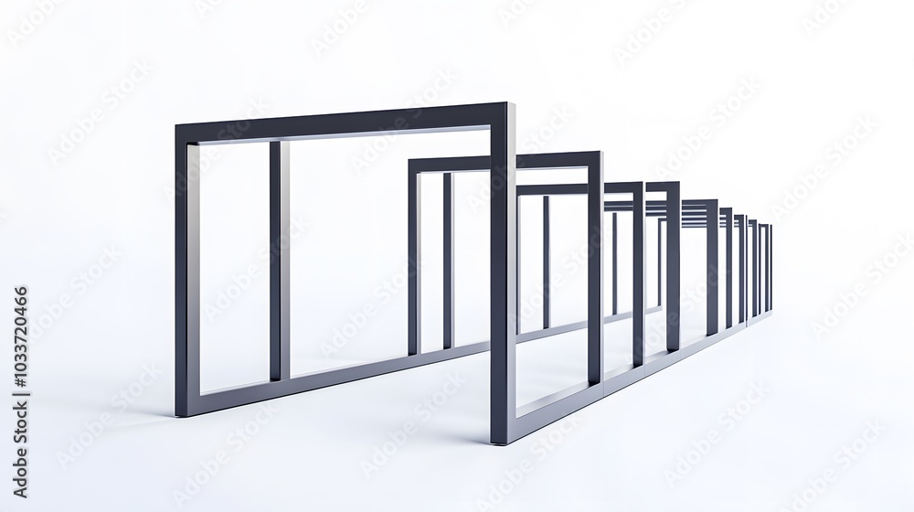 Hurdles, misc. sizes, isolated on white background, side view, banner, 3d illustration. Hurdles, misc. sizes, isolated on white background, side view, banner, 3d illustration.