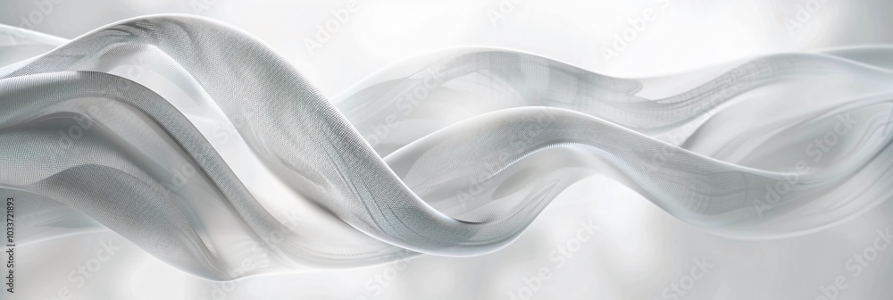 Fototapeta premium Abstract background in white featuring flowing lines and artistic textures, resembling silk with a three-dimensional relief effect. A sophisticated and elegant design ideal for commercial use and crea