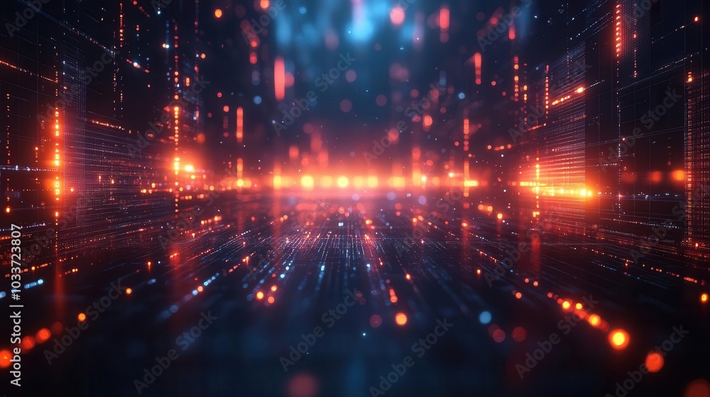 hightech digital data transfer concept featuring vibrant lights and depth illustrating the complexities of network abilities and technological advancements hightech digital data transfer concept featuring vibrant lights and depth illustrating the complexities of network abilities and technological advancements