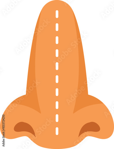 Surgeon planning nose job rhinoplasty with dotted line marking correction area