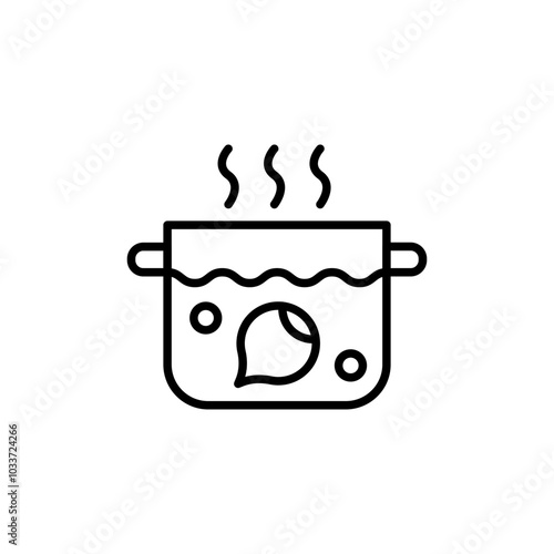 Turnip boil outline icons, minimalist vector illustration ,simple transparent graphic element .Isolated on white background