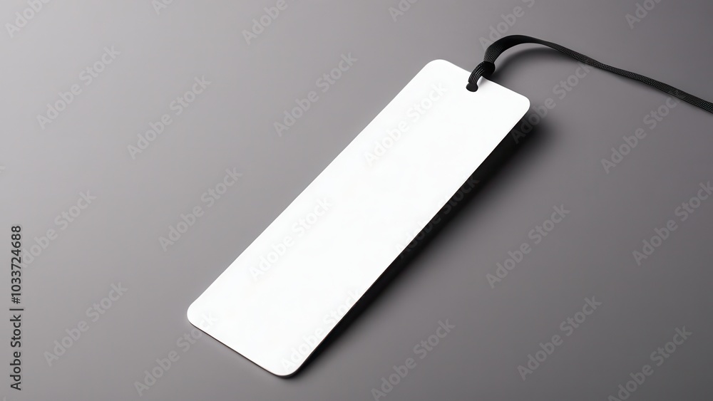 Realistic bookmark mockup featuring a simple, rectangular design. Perfect for showcasing book-related designs or promotional materials in a clean, minimal setting Realistic bookmark mockup featuring a simple, rectangular design. Perfect for showcasing book-related designs or promotional materials in a clean, minimal setting