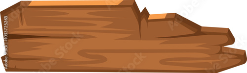 Cartoon wooden panel. Textured board. Plank sign