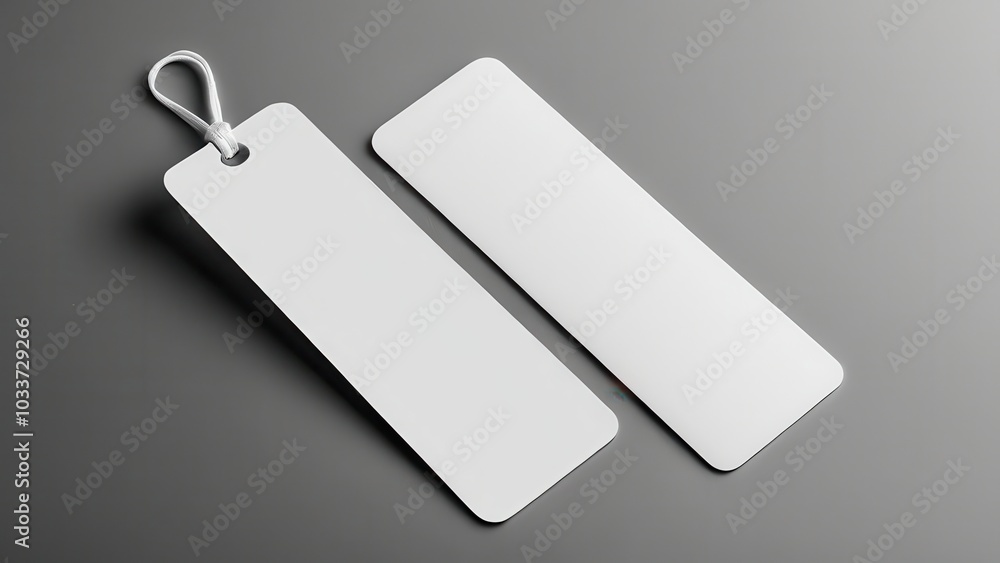 Minimalist bookmark mockup showing a classic, rectangular bookmark in a neutral setting. Great for use in digital or print media presentations, focusing solely on the bookmark design Minimalist bookmark mockup showing a classic, rectangular bookmark in a neutral setting. Great for use in digital or print media presentations, focusing solely on the bookmark design