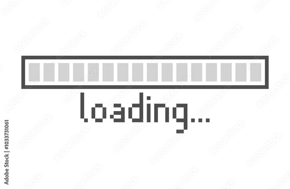 Animated video loading counter bar game 8bit pixel art process progress computer battery, banner Animated video loading counter bar game 8bit pixel art process progress computer battery, banner