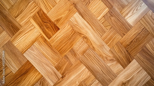 Elegant Oiled Oak Parquet Flooring Texture.