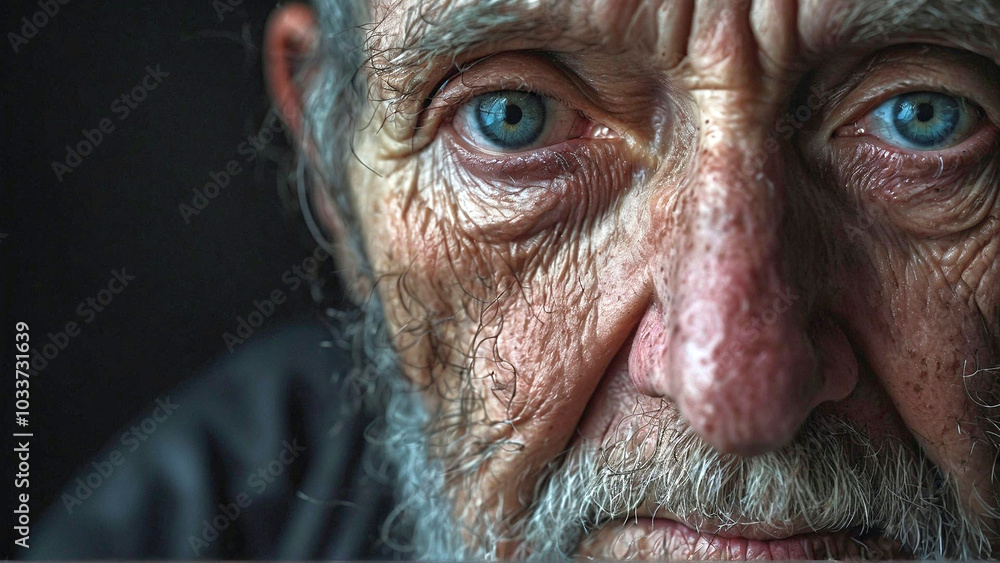 A close-up portrait of a very old person, around 100 years old A close-up portrait of a very old person, around 100 years old