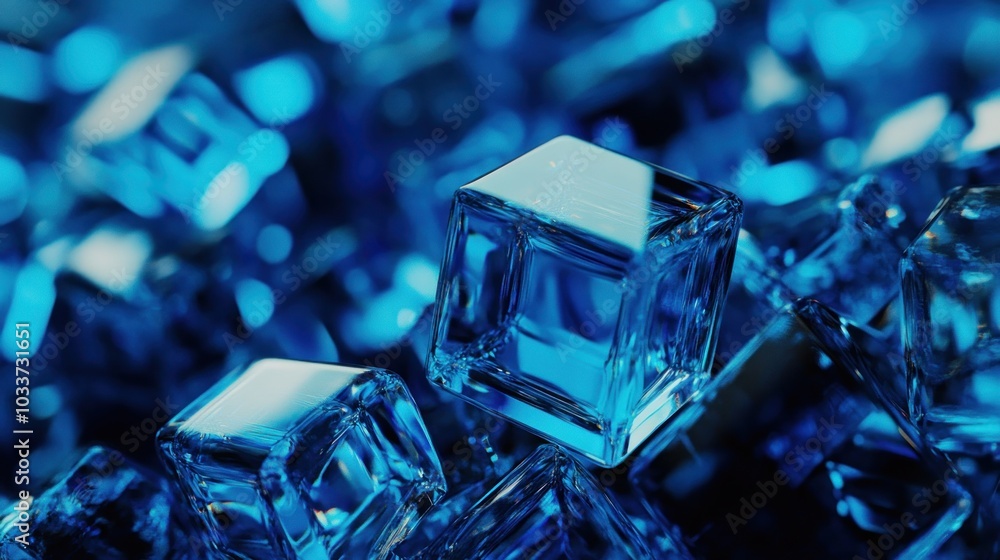Blue Glass Cubes Macro Photography Blue Glass Cubes Macro Photography