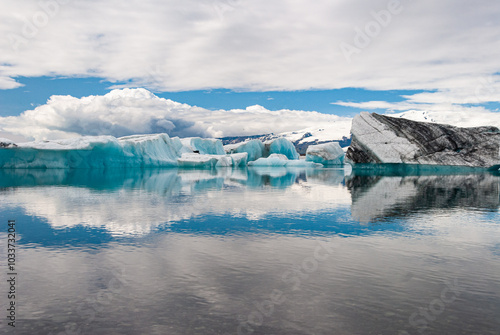 Iceberg at lagoon in south Iceland