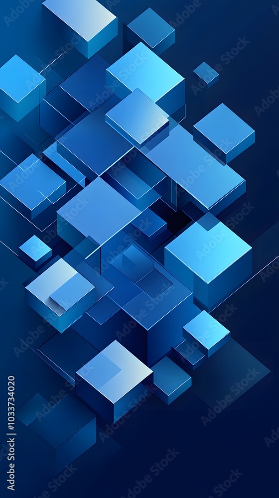 Blue background with 3D blocks in shades of blue, creating an abstract and modern design for digital or technology-themed designs Blue background with 3D blocks in shades of blue, creating an abstract and modern design for digital or technology-themed designs
