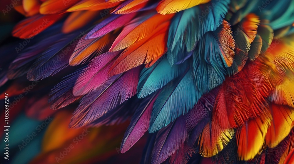 Obraz premium Vibrant Feathers Macro