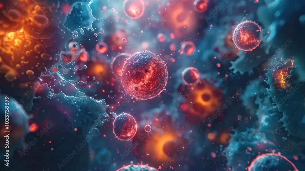 Futuristic cosmic particles explosion glowing molecular and atomic structures in a digital abstract space with dynamic and vibrant colors and lights Futuristic cosmic particles explosion glowing molecular and atomic structures in a digital abstract space with dynamic and vibrant colors and lights