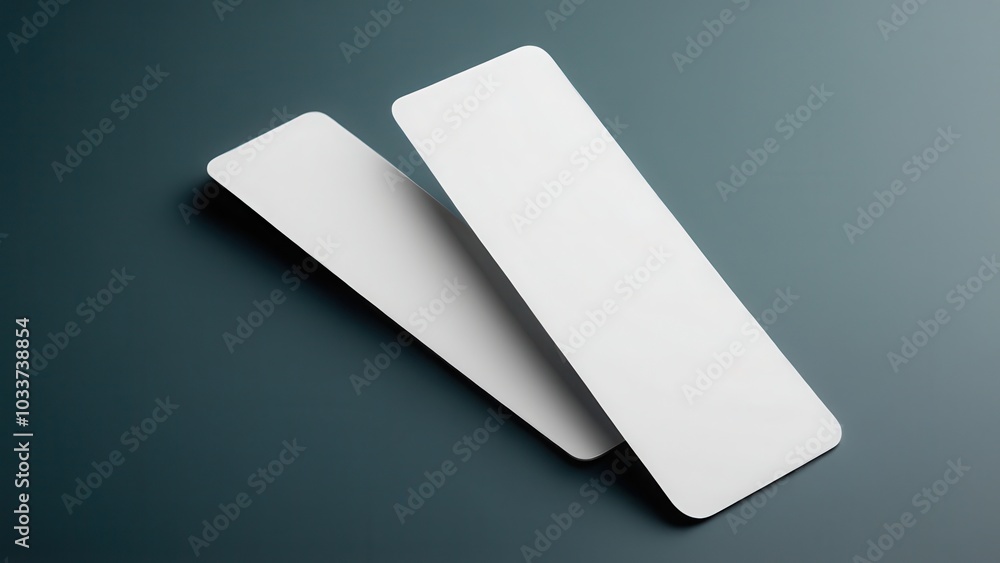 High-quality bookmark mockup displaying a clean, vertical layout. Ideal for design presentations, product promotions, or branding purposes with no logos or text High-quality bookmark mockup displaying a clean, vertical layout. Ideal for design presentations, product promotions, or branding purposes with no logos or text