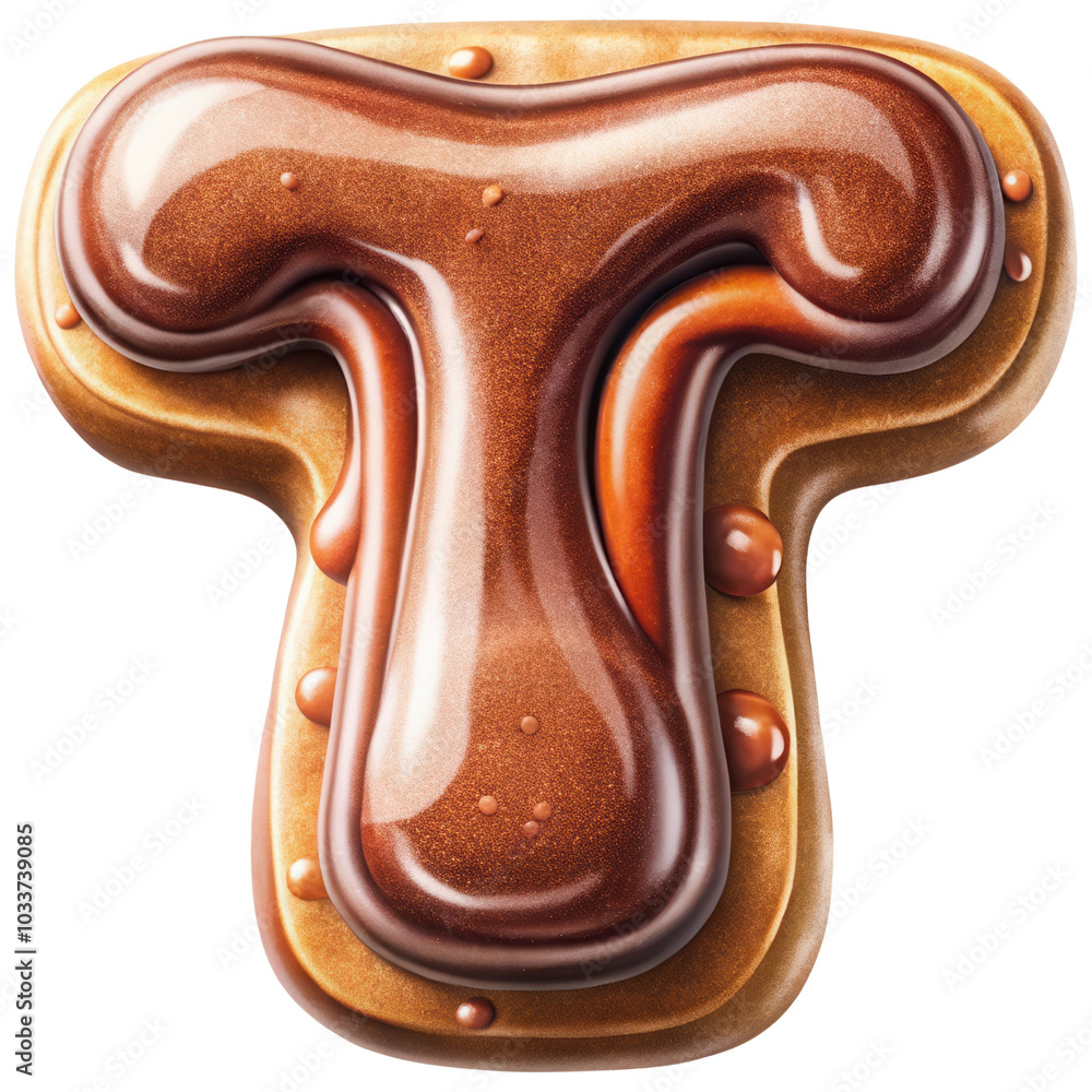 Letter T Set of Chocolate Alphabet Letters Numbers with Glossy Finish and 3D Effect Letter T Set of Chocolate Alphabet Letters Numbers with Glossy Finish and 3D Effect