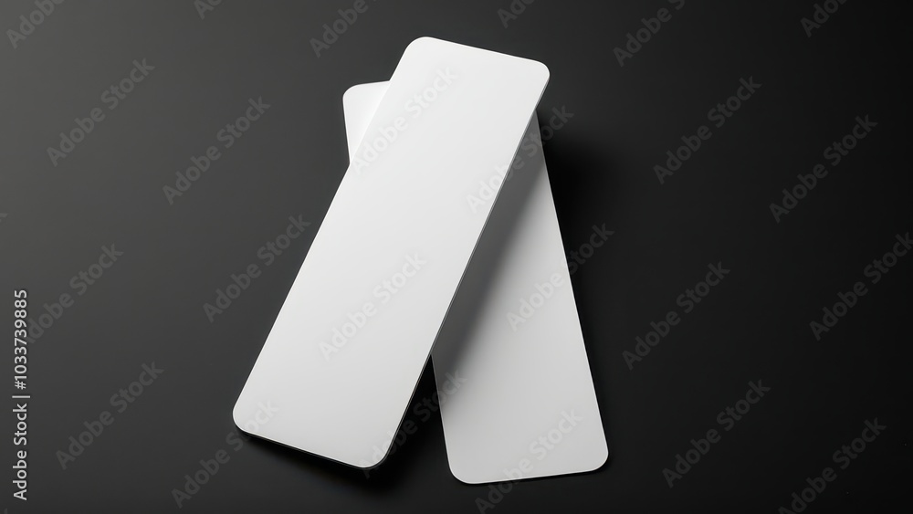 High-quality bookmark mockup displaying a clean, vertical layout. Ideal for design presentations, product promotions, or branding purposes with no logos or text High-quality bookmark mockup displaying a clean, vertical layout. Ideal for design presentations, product promotions, or branding purposes with no logos or text