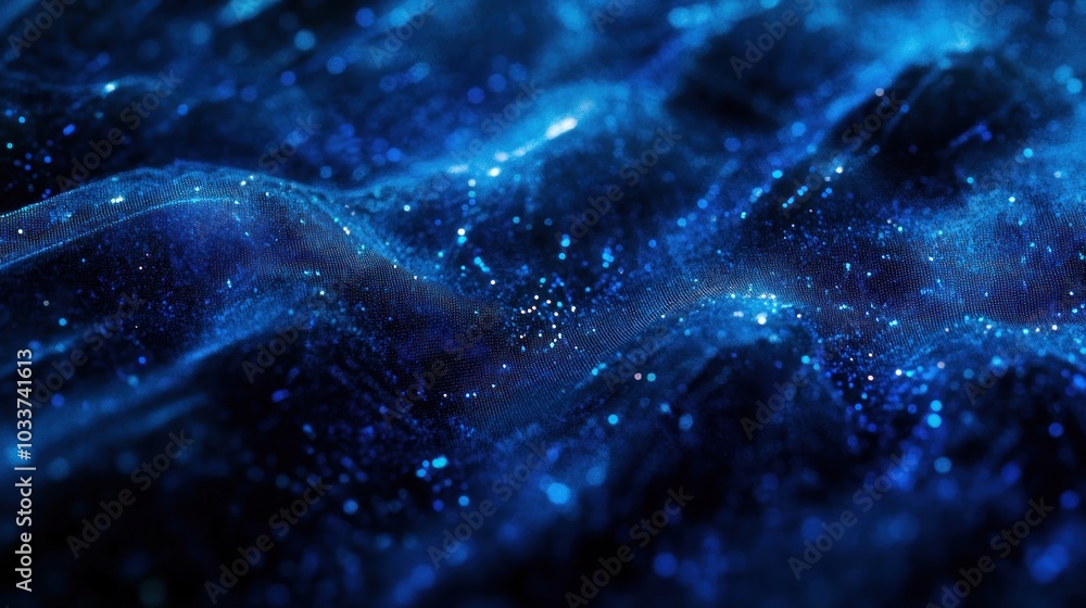 Abstract Blue Glittering Surface