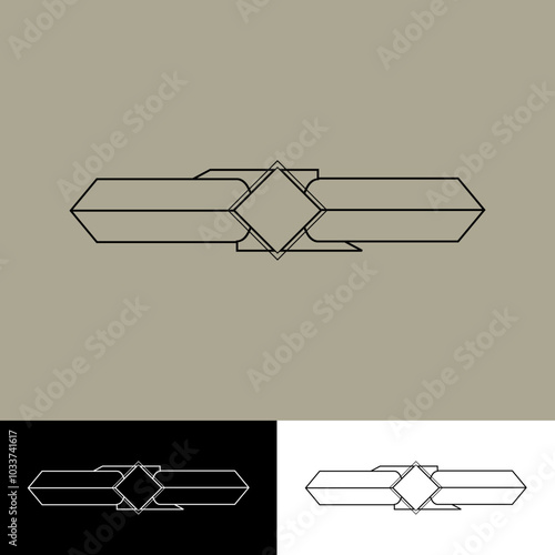 e-sport title label of two opposing swords in line art style illustration