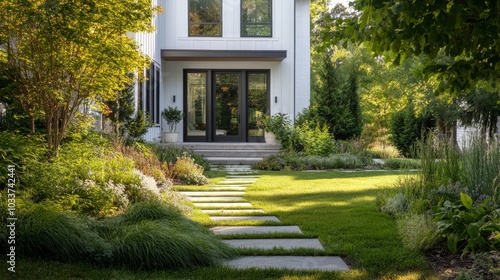 Eco Chic Modern Home: Green Oasis Entry