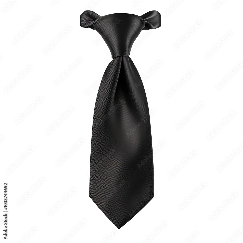 Black silk tie, elegant design, isolated on white background. Black silk tie, elegant design, isolated on white background.