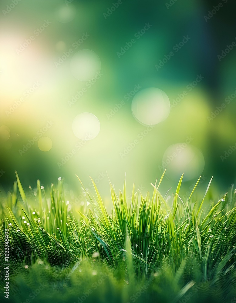 nature scene with blurred green grass background, space for text and other design nature scene with blurred green grass background, space for text and other design