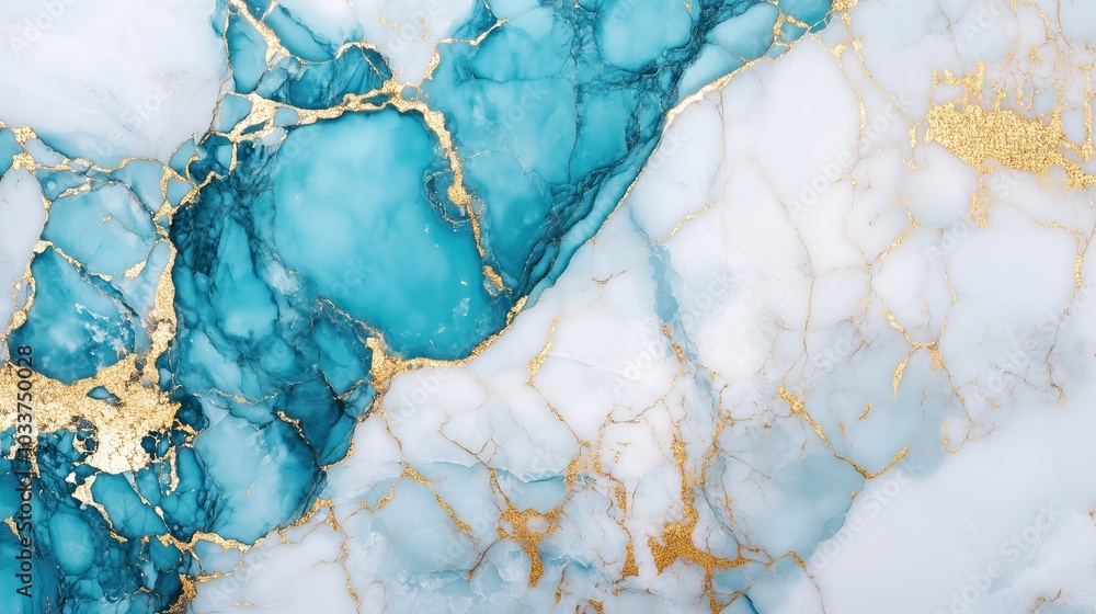 Naklejka premium Turquoise and white and gold marble texture design for book or brochure cover, poster, wallpaper background 