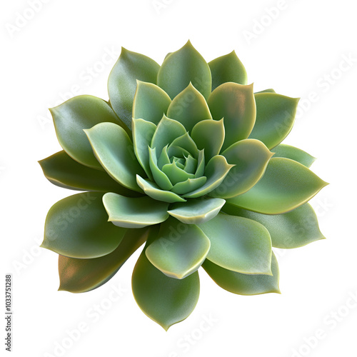 Succulent Plant with Green Leaves Isolated on Black