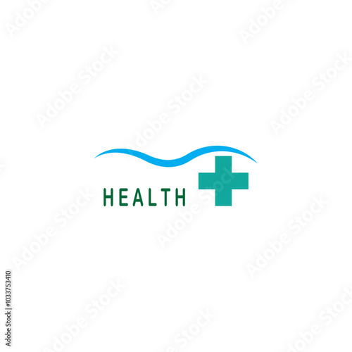 Abstract round symbol with happy human silhouette. Sport, fitness, medical or health care center logo design concept. photo