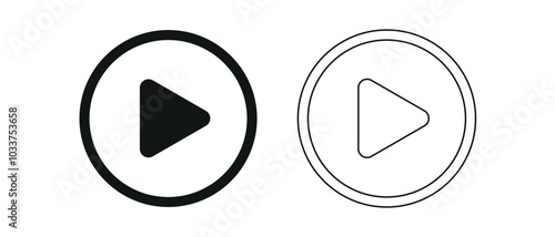 Set of play buttons icons. Play button. Video audio player. Vector illustration. photo