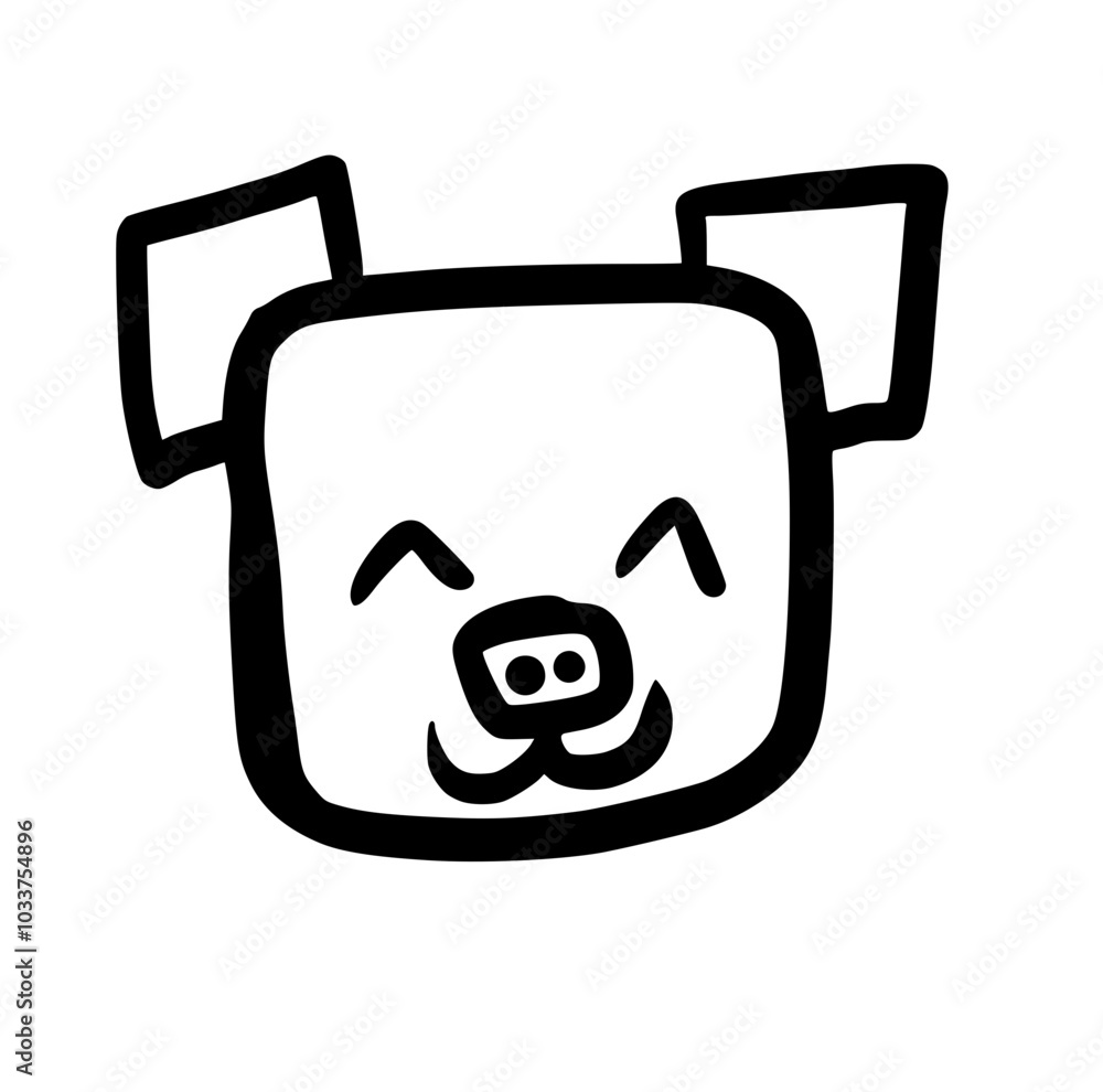 Pig Head Hand drawn Icon Pig Head Hand drawn Icon