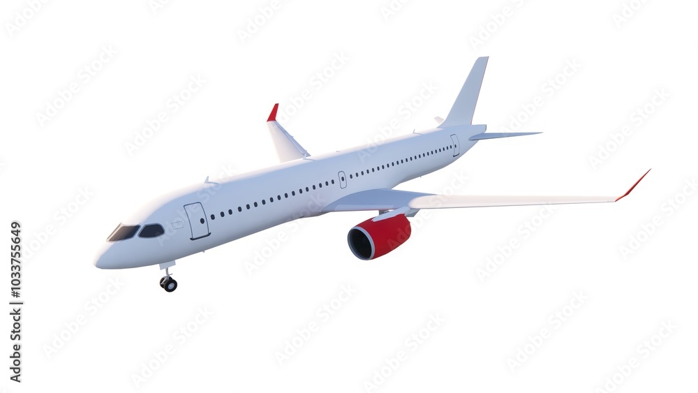 a white airplane with red and white markings is flying in the sky a white airplane with red and white markings is flying in the sky