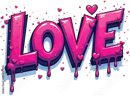Pink LOVE t shirts design, Vintage lettering phrase with heart Isolated on white background, EPS 10, valentine's day Illustrator Artwork Illustrator Artwork