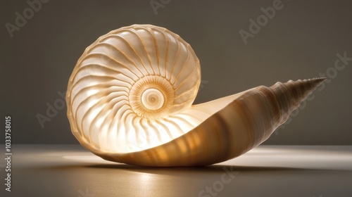 Nautilus Shell with Inner Light