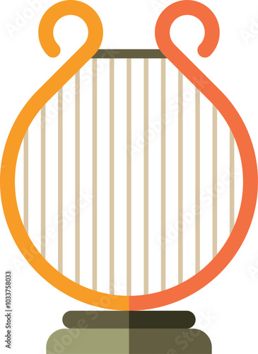 Lyra color icon. Classical orchestra music instrument
