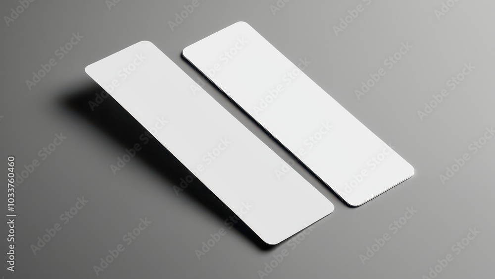 High-quality bookmark mockup displaying a clean, vertical layout. Ideal for design presentations, product promotions, or branding purposes with no logos or text High-quality bookmark mockup displaying a clean, vertical layout. Ideal for design presentations, product promotions, or branding purposes with no logos or text
