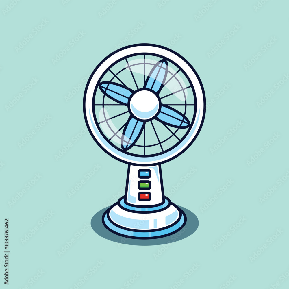modern electric fan - cartoon vector illustration modern electric fan - cartoon vector illustration