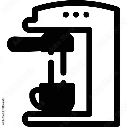 Simple vector icon coffee machine